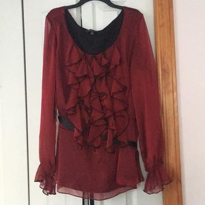 Plus size ruffled dress blouse